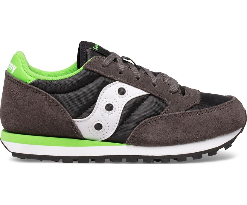 Kids\' Saucony Jazz Original Sneakers Grey / Black / Green | Singapore 878ZUTG